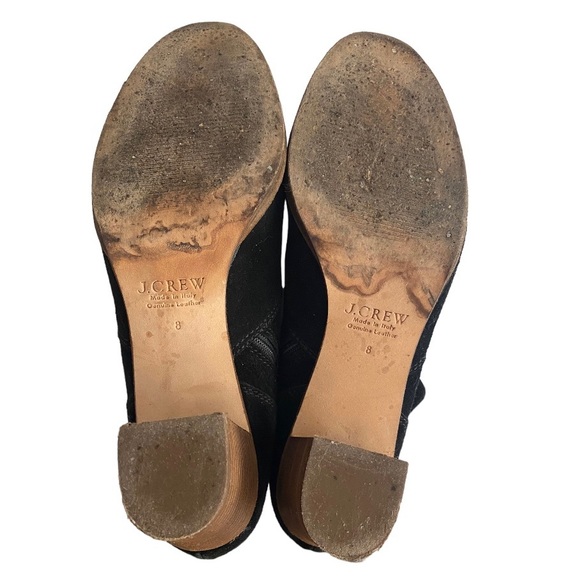 J. Crew Black Suede Western Ankle Boots Size 8 - Picture 7 of 8